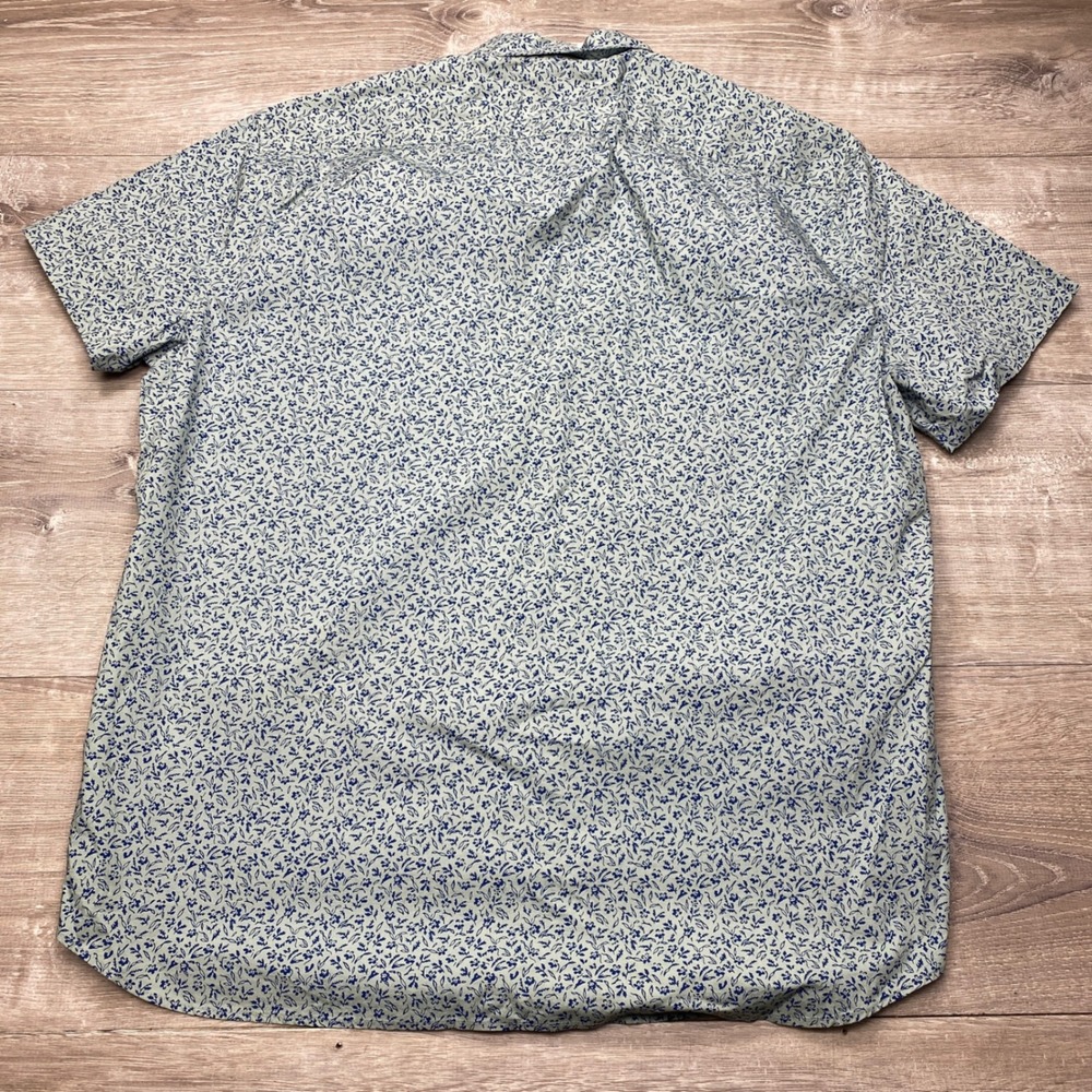 J.Crew Button Down Shirt Mens XL Green Blue Floral Slim Flex Washed Casual - Picture 5 of 8